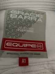 GRACIE BARRA Equipe GB STORM Jiu Jitsu For Everyone Gi White Adult Size A1
