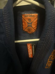 Sanabul K1 Kids Jacket Navy Blue Orange Trim Brazilian Jiu Jitsu Martial