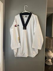 Adidas World Taekwondo Federation Top White 190CM Uniform Long Sleeve Sz 5