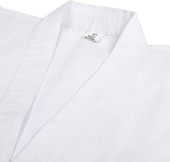 NEW Lightweight Karate Uniform Gi 6.0 oz White & Black w/ White Belt ADULT & KID