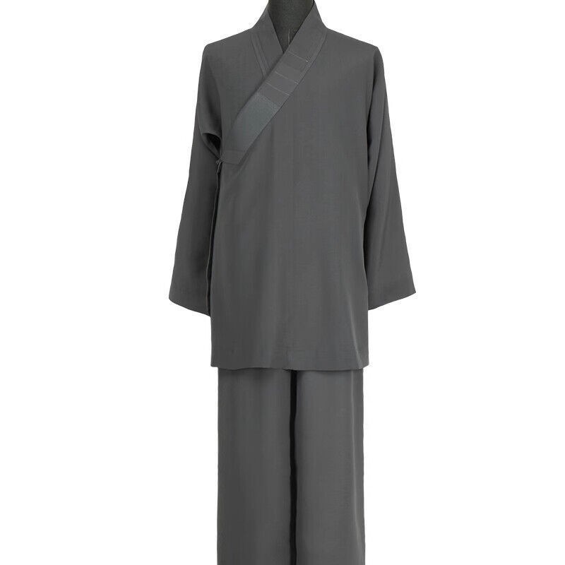 Buddhist Shaolin Monk Robe Full Set Meditation Uniforms Linen Kung Fu Suit Gift