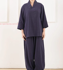Women Men Meditation Monk uniform Chinese Style Lay Zen Kung Fu Tai Chi Suits