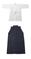 Kendo Uniform Set-Standard – White gi with navy blue hakama – kendo uniform kend