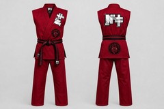 Sleeveless Red Brazilian Jiu Jitsu Gi -Premium BJJ Gi with Lion Embroidery &Belt