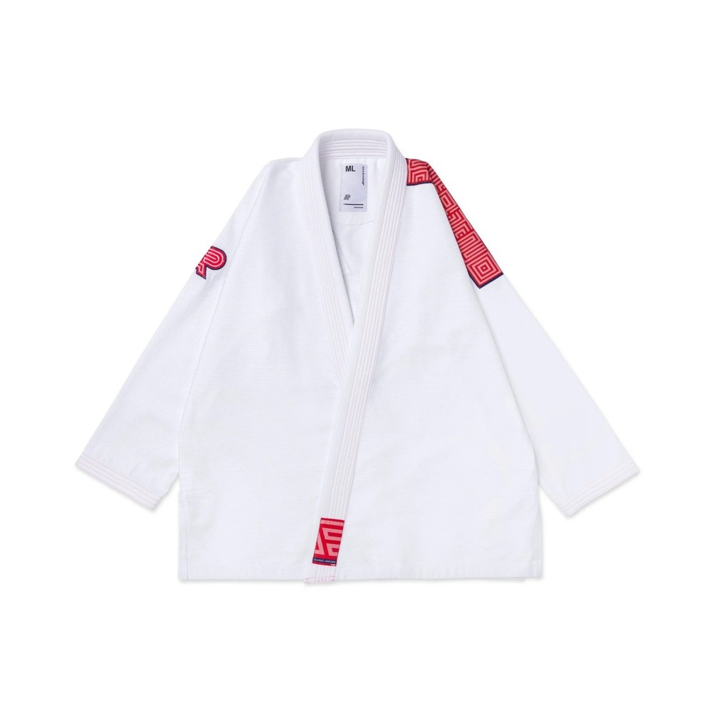 Albino and Preto BRP Herringbone Classic BJJ Gi Brazilian Jiujitsu Kimono MMA