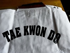 Size 5 (190) White Taekwondo Uniform with Red/Black Trimmed