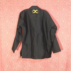 BRAUS THE FIGHT NEVER ENDS KIMONO JI Jitsu Gi A1 Black 100% Cotton Pearl Weave