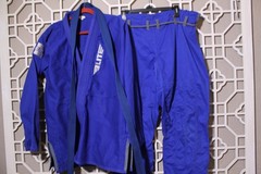 Elite Sports Blue BJJ Gi A4 Top & Pants Set Blue w/Belt Brazilian Jiu Jitsu Judo