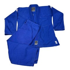 Kingz ONE Jiu Jitsu Gi Blue BJJ Uniform Mens Size A4 Pearl Weave Training Set
