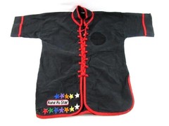 Vintage Youth Kung Fu Costume Set Black Red Trim Size Small Pre-Owned