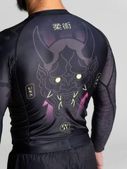 FUJI Oni Legend Flex Lite Longsleeve Rashguard Sz Small Black MMA BJJ Jiu-Jitsu