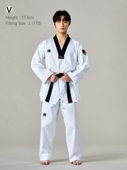 MOOTO BS 5 (Basic 5) Standard Taekwondo Uniform TKD WT Dobok [Black-Neck]