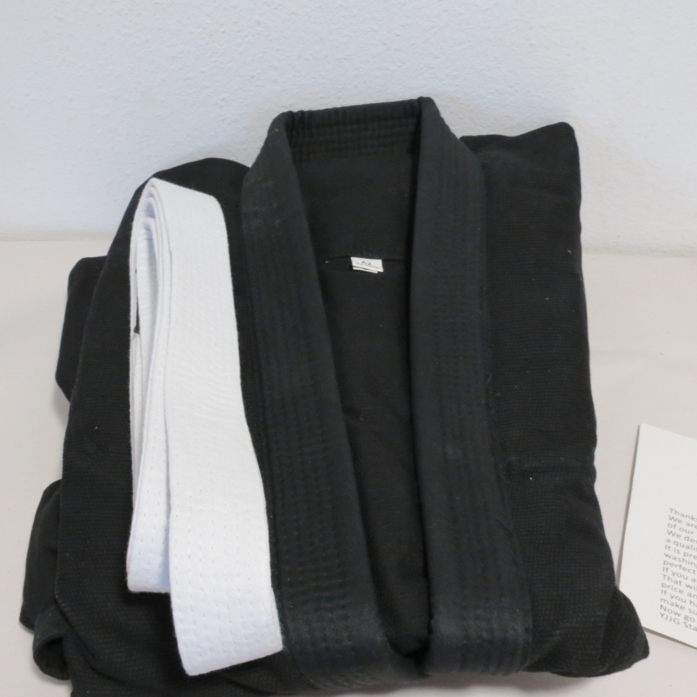 YOUR JIU JITSU GEAR YJJG BRAZILIAN UNIFORM A2 BLACK W/ WHITE BELT