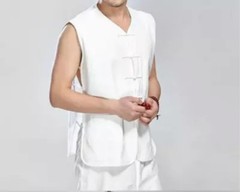 Men’s Retro Kung Fu Tang Suits Boxing Vests Cotton Tai Chi Uniform Waistcoat US