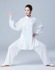 Summer Tai Chi Clothes Wrinkle Free Wushu Clothing Kung Fu White Women Men