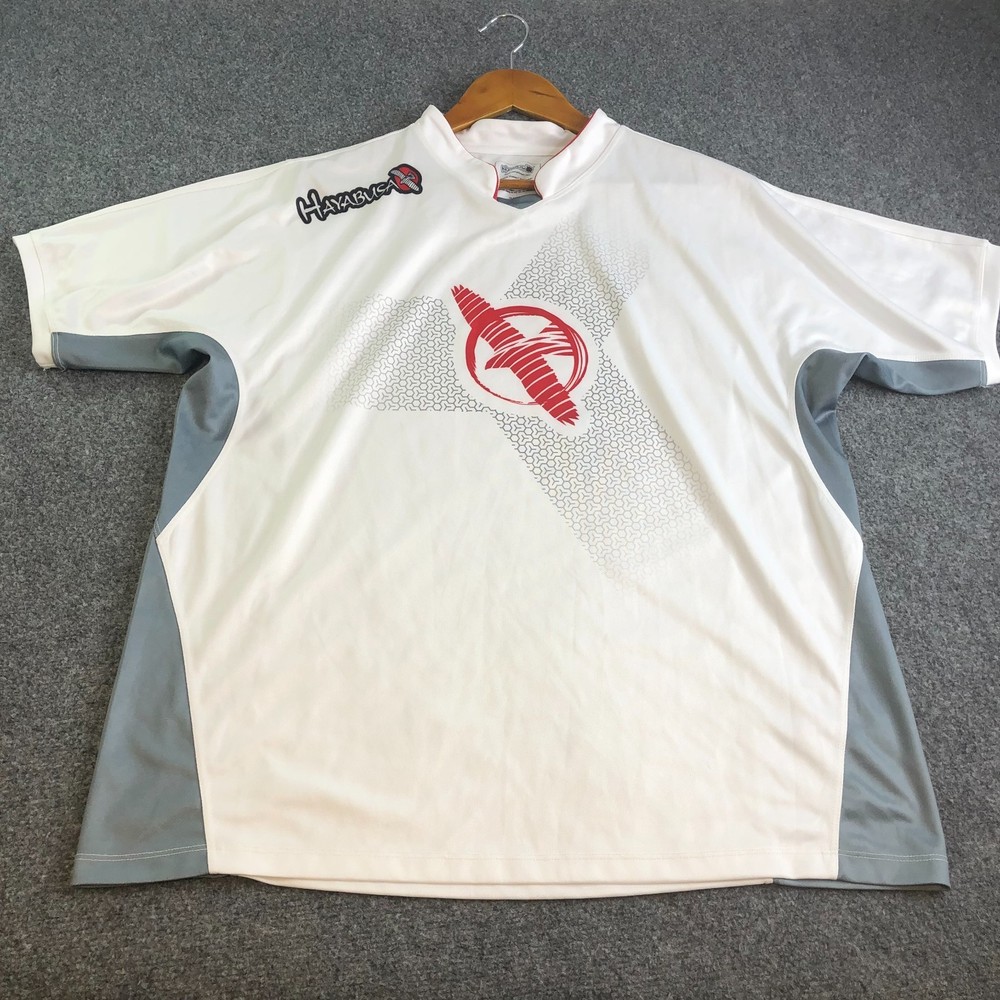 Hayabusa fKusari Training Shirt Mens 2XL White Red MMA Japanese Performance