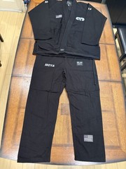 Moya Brand A3 GI Black Grey Kimono BJJ Jiu Jitsu USA Flag Patches Uniform