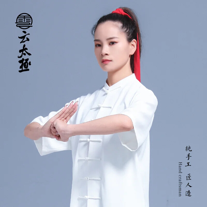 Summer Kung Fu Shirts Wing Chun Sport Tops Martial Arts Taichi Uniform White