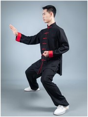 Tai Chi Clothes Martial Art Uniform Wushu Clothing Kung Fu Dress Unisex Black