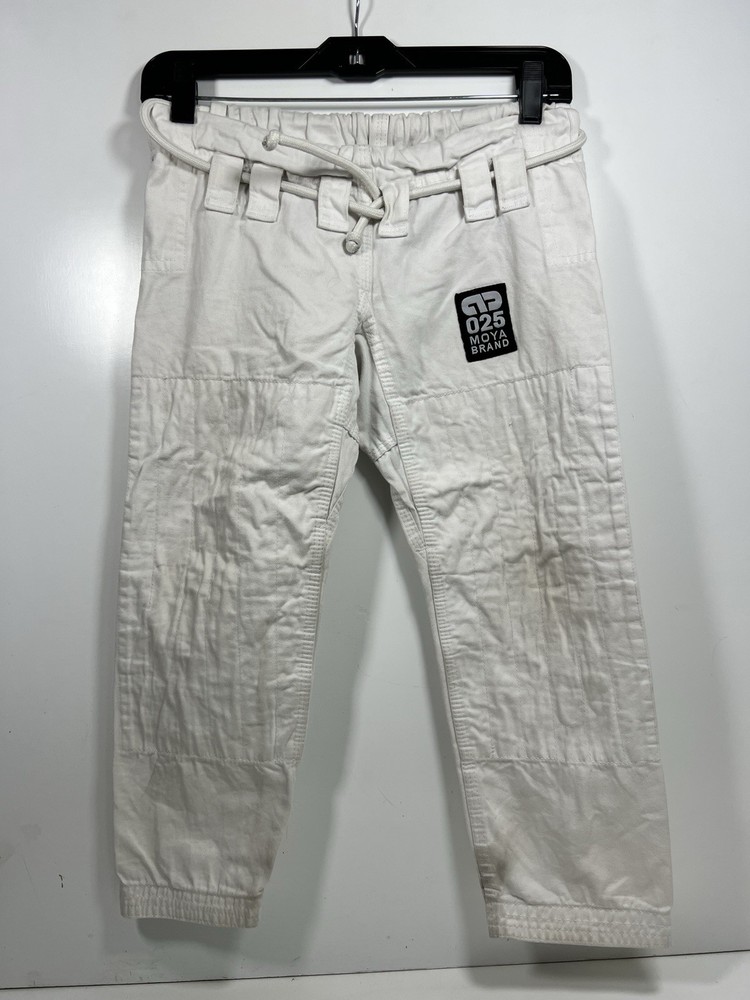 Moya Brand Co. Jim Jitsu Pants Cotton Rope Tie Waist White Sz KO