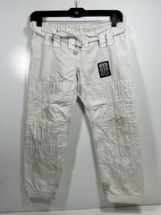 Moya Brand Co. Jim Jitsu Pants Cotton Rope Tie Waist White Sz KO