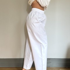 White Martial Arts Gi Pants Karate Taekwondo Uniform Drawstring Size 4 Cotton