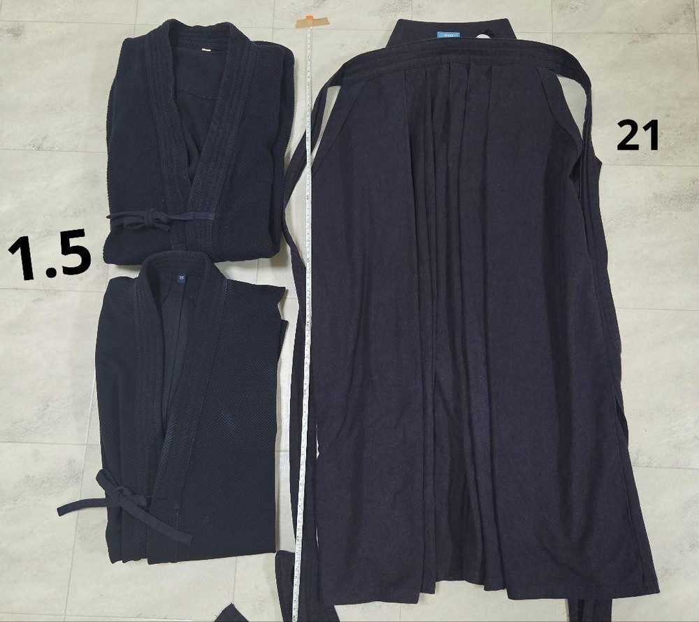 Japanese Kendo Gi Jacket Hakama Pants 3 Pieces Set Martial Arts Uniform