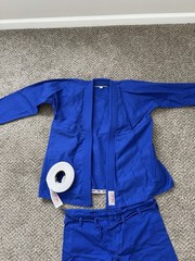 Contra Fight Gear Blue Jiu-Jitsu Gi A-2 Impose Your Will 100% Cotton White Belt