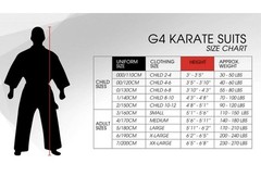 G4 Vision Unisex Karate Suit W/White Belt Athletic Uniform Size 4/170* See Chart