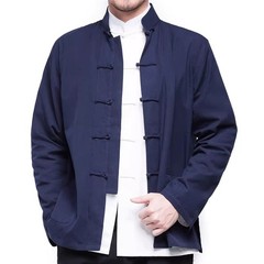 Mens Traditional Chinese Tang Suit Coat Kung Fu Wingchun Uniform Sportswear Tops