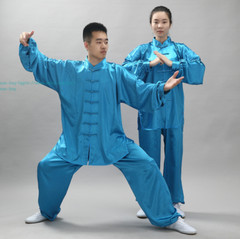 Satin Unisex Martial Arts Uniform Kung Fu Suit Costume Tai Chi Performance Sets