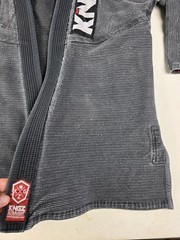 VTG KINGZ KIMONO Gray/Blue Gi Top A2H MMA Judo Jiu Jitsu Distressed Ultralight