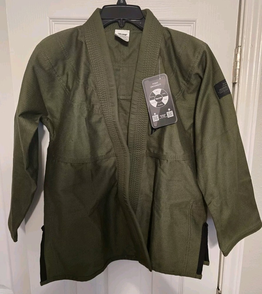 Elite Kids Martial Arts Jiu Jitsu Uniform Gi Top Only Green Size C3 New Tags
