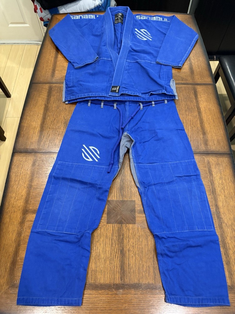 Sanabul Essential Gi A3 Blue Grey Jiu Jitsu BJJ Kimono Uniform Jacket Pants