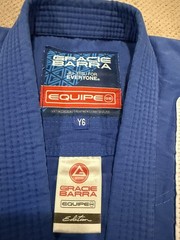Gracie Barra Equipe Kids Jiu-Jitsu Gi Set Jacket Pants Blue Size Y6-TRAIN-LITE