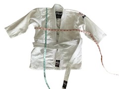 Fuji Kimono Kids Unisex Size 00 White Martial Arts Jiu Jitsu Shirt Top