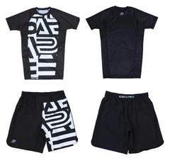Albino and Preto Batch 19 Distract and AttaRash Guard SS & Shorts No Gi Bjj