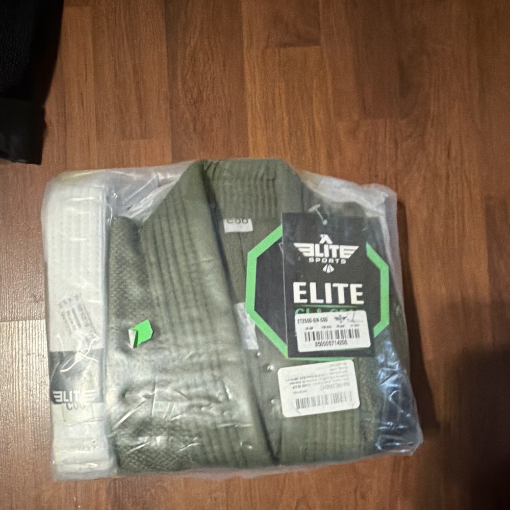 Elite Sports IBJJF Kimono BJJ Jiu Jitsu Lightweight GIS Black w/white belt Youth
