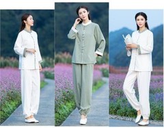 New Women Soft Cotton Linen Tai Chi Uniform Kung Fu Martial Arts Wing Chun Suit