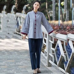Yoga Clothes Women’s Spring and Autumn Tai Chi Clothes Cotton and Linen
