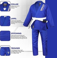 Sports BJJ GI for Men IBJJF Kimono BJJ Jiujitsu GIS W/Preshrunk Fabric, Blue, A4
