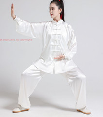 Unisex Adult Chinese Traditional Tai Chi Uniform Satin Kung Fu martial arts Suit