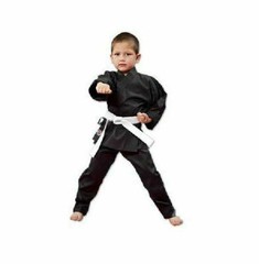 Proforce Lightweight Karate Uniform Gi White Black w/ White Belt Tae Kwon Do NEW