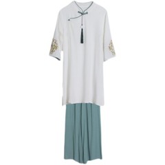 Womens Casual Cotton Linen Yoga Tai Chi Sets Uniform Martial Arts Kung Fu Suit