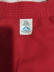 Century Karate Uniform Student Gi Jacket Kids 3 Red Open Front Black Pants Belt
