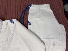 MENS USED ADIDAS JUI JITSU WHITE COTTON GI PANTS BJJ SET SIZE A2