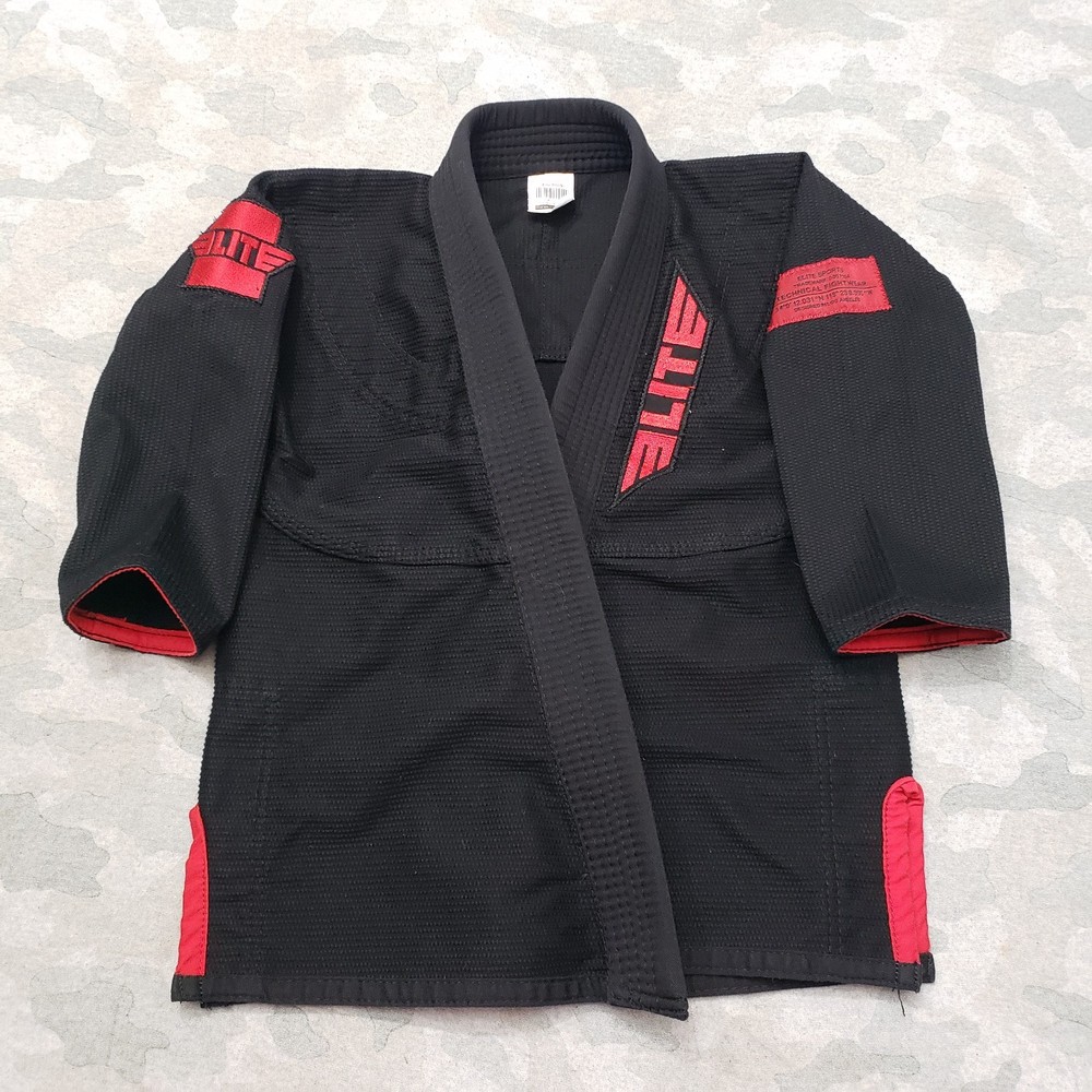 Elite Brazilian Jiu-Jitsu BJJ Gi Uniform Top Youth Black Long Sleeve
