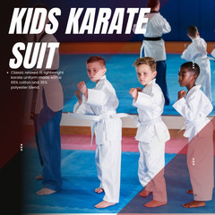 Lightweight Kids Karate Gi Uniform -Breathable Fabric for Boys & Girls Free Belt