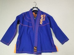 HAWK Brazilian GI Youth K2 Martial Arts Jacket Top Only Blue Jiu Jitsu