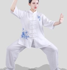 Summer Women Cotton Tai chi Uniform Kung fu Suit Martial arts Wing Chun Clothes